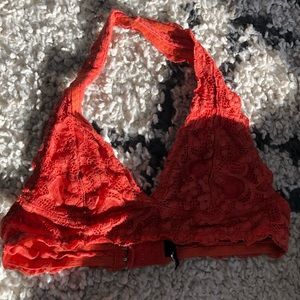 red lace urban outfitters bralette top adjustable